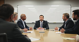 Mediator während der Lösung eines Arbeitskonfliktes im Unternehmen