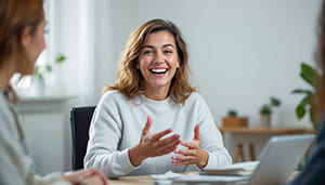 Person zeigt Empathie im Gespräch - das wahre ich offenbart sich durch Behandlung anderer Menschen