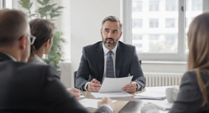 Mediator als Berater im Gespräch mit Klienten