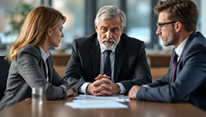 Mediator diskutiert ethische Dilemmata in der Mediationspraxis