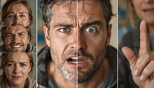 Grafik zu echten und verdeckten Emotionen