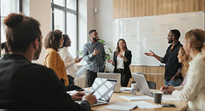 Menschen in lebhafter Diskussion – Reden ist Gold