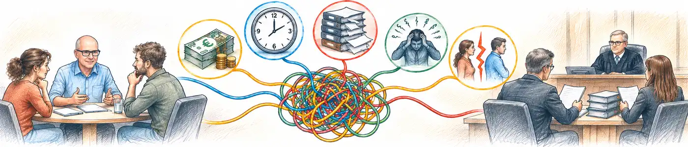 Kosten von Mediation und Gerichtsverfahren – Konfliktkosten im Vergleich